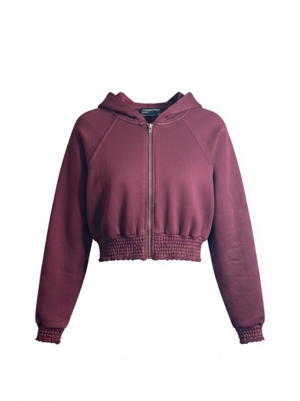 Streetwear Society Cropped Zip Hoodie in Plum